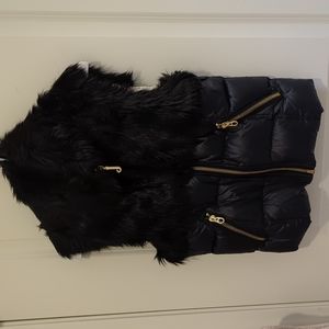 Juicy Couture Black Faux Fur Down Vest - size Small